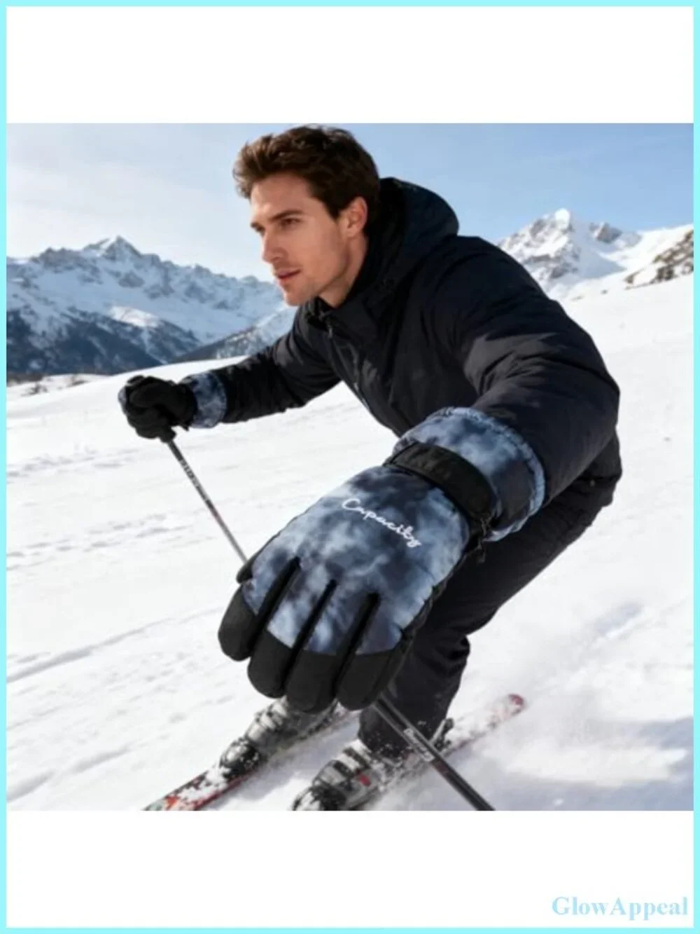 Windproof Fleece Lined Touchscreen Ski Gloves for Outdoor Sports